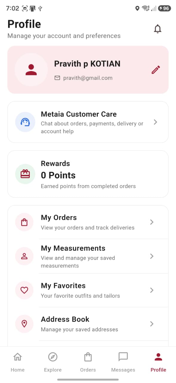 Metaia customer profile