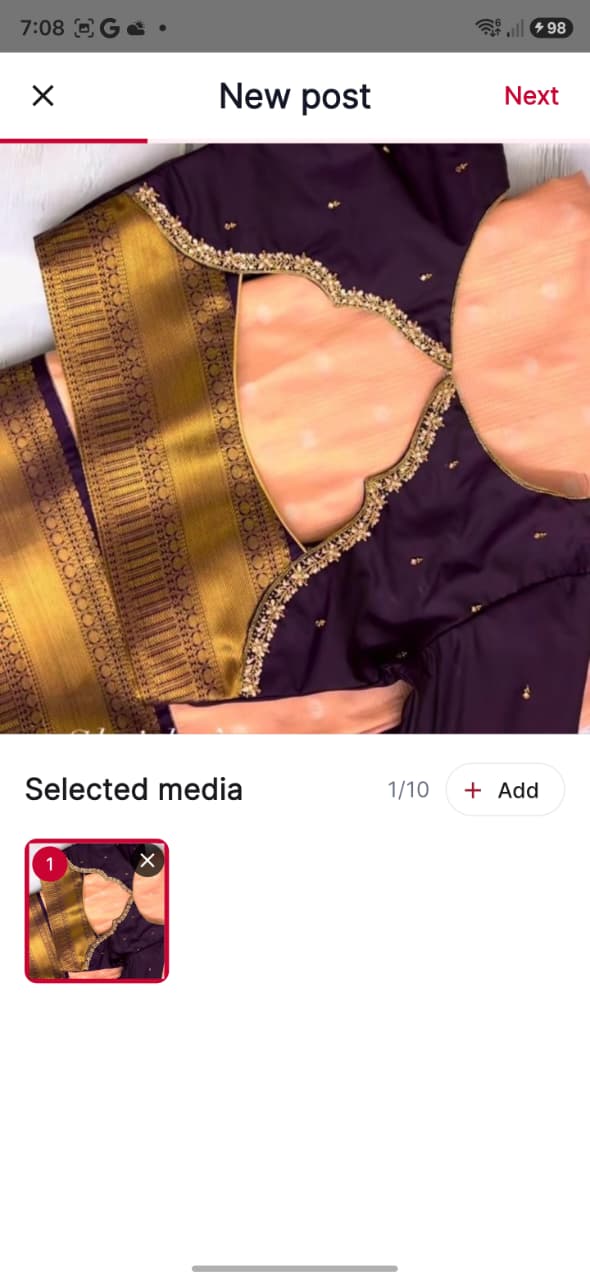 Selected media in Metaia tailor post